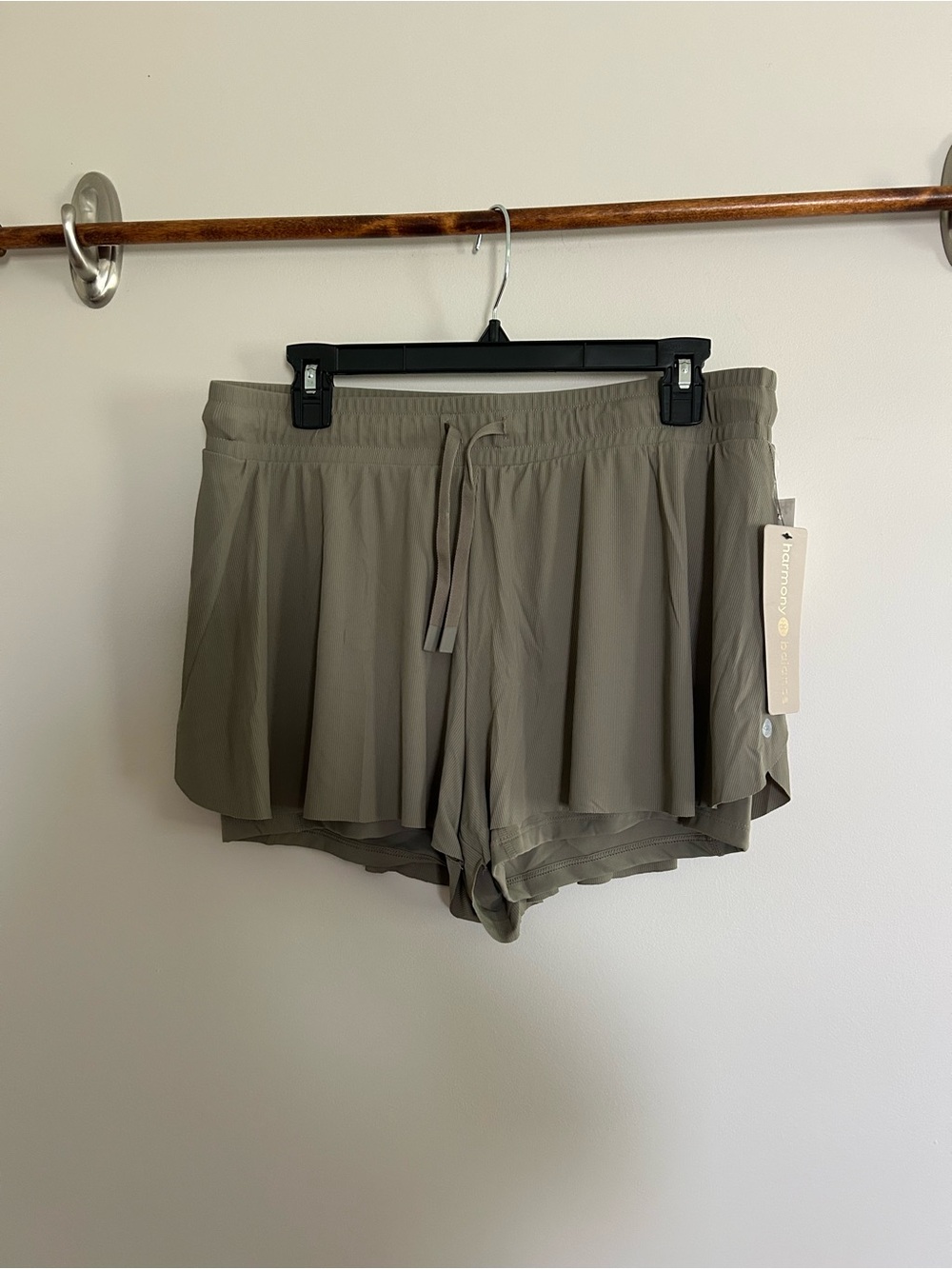 Yogalicious Women’s Olive Green Layered Athletic Skort Shorts